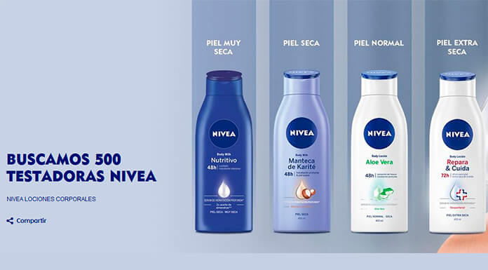 Buscan 500 testadoras Nivea Lociones Corporales