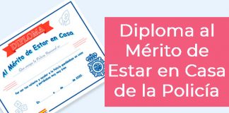 Diploma al mérito de estar en casa para niños Diploma al mérito de estar en casa de la Policía