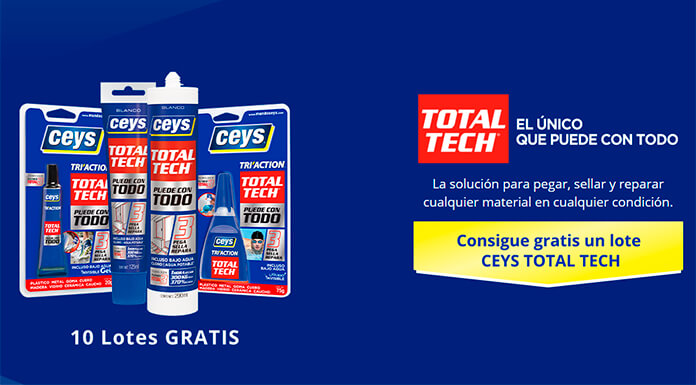 Sortean 10 lotes de productos Ceys Total Tech