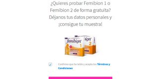 Muestras gratis de Femibion 1 o Femibion 2 Muestras gratis de Femibion 1 o Femibion 2