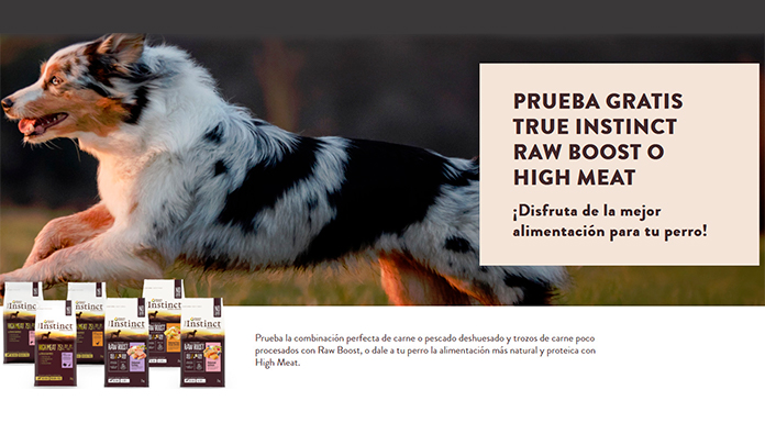 Prueba gratis True Instinct Raw Boost o High Meat Muestras Gratis