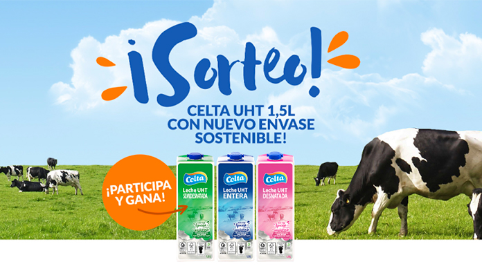 Sortean 5 packs de leche Celta con nuevo envase