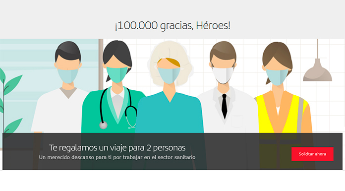Viajes gratis para personal sanitario