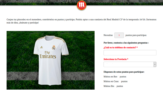 Gratis una camiseta del Real Madrid con Mahou