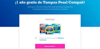 Gana 1 año gratis de Tampax Pearl Compak Gana 1 año gratis de Tampax Pearl Compak