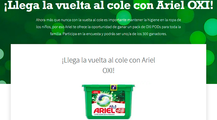 Gana un pack de Ariel OXI PODs