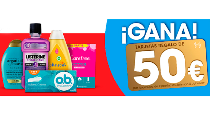 Johnson & Johnson sortea tarjetas regalo de 50 €