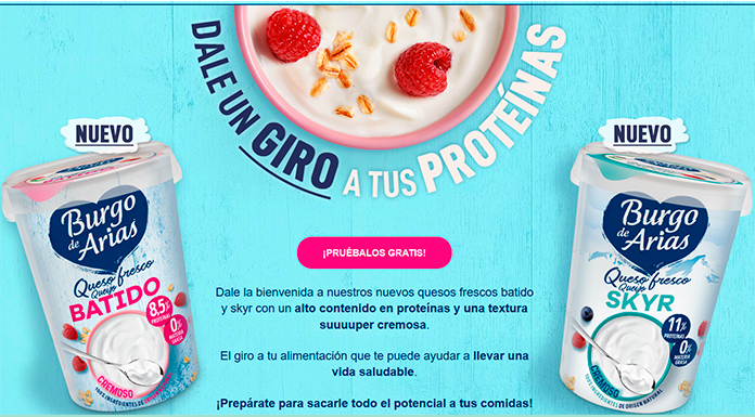 Prueba gratis los quesos frescos batido y Skyr Burgo de Arias