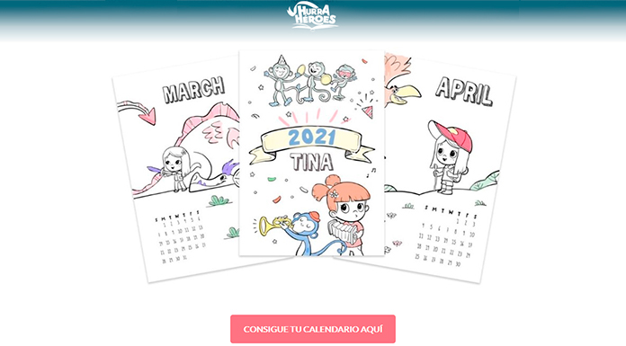 Calendario personalizado gratis con Hurra Héroes