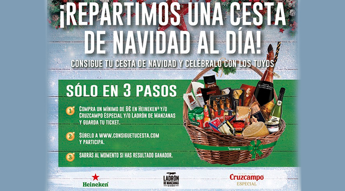 Heineken reparte una cesta de Navidad al día