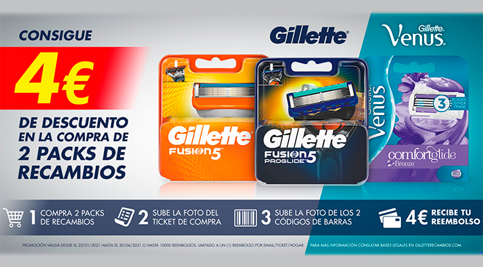 4 € de descuento en Gillette y Venus