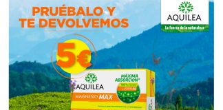 Reembolso de 5 € en Aquilea Magnesio Max Reembolso de 5 € en Aquilea Magnesio Max