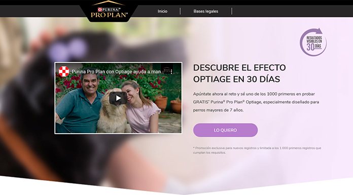 Dan a probar gratis Purina Pro Plan Optiage