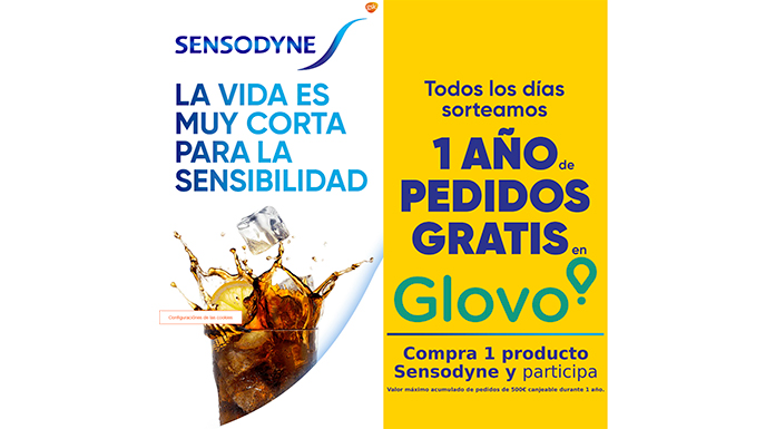 Glovo gratis con Sensodyne