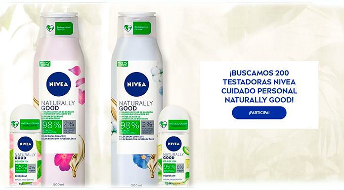 Buscan 200 testadoras Nivea Cuidado Personal Naturally Good