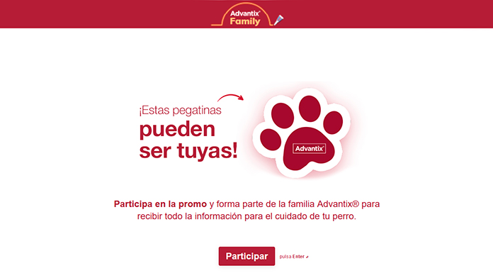 Consigue unas pegatinas de Advantix Family