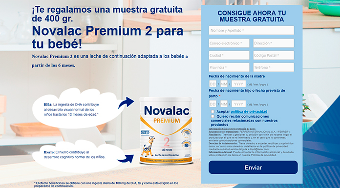Muestras Gratis de Novalac Premium 2
