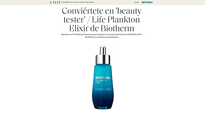 Conviértete en 'beauty tester' de Life Plankton Elixir de Biotherm
