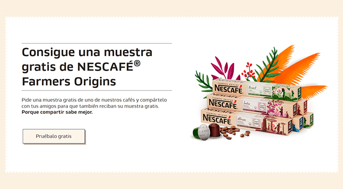 Muestras gratis de cápsulas de Nescafé Farmers Origins