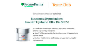 Promofarma busca 50 probadores Eucerin Hyaluron Filler Día SPF30 Promofarma busca 50 probadores Eucerin Hyaluron Filler Día SPF30