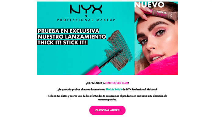 Prueba gratis Thick it Stick it de NYX Professional Makeup