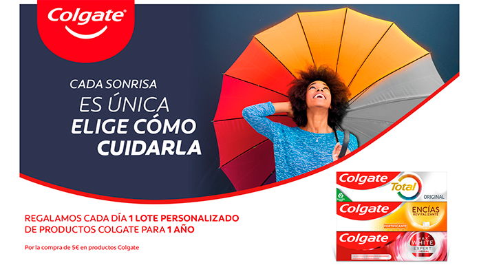 Regalan 1 lote personalizado de productos Colgate para 1 año