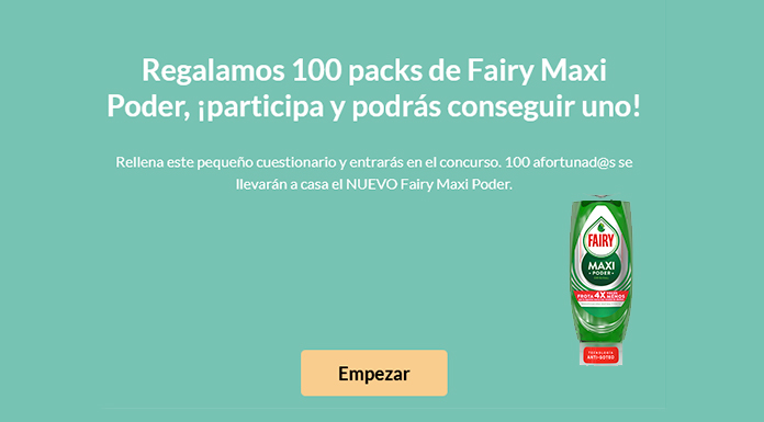 Regalan 100 packs de Fairy Maxi Poder