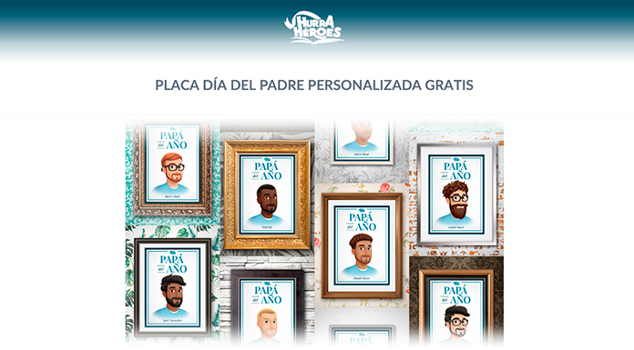 Placa Día del Padre personalizada gratis Hurra Héroes
