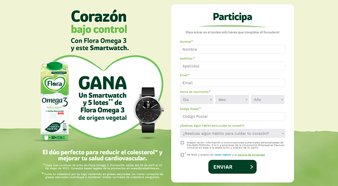 Gana un Smartwatch y 5 lotes de Flora Omega 3