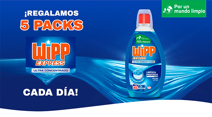 Regalan 5 packs Wipp Express Ultra Concentrado cada día