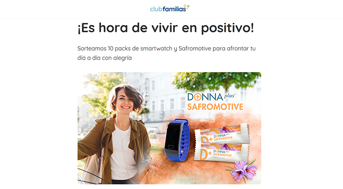 Sorteo de 10 packs de smartwatch y Safromotive en Club Familias