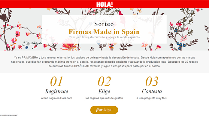 Sorteo Firmas Made in Spain de ¡Hola!