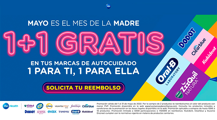 1 + 1 gratis en marcas P&G