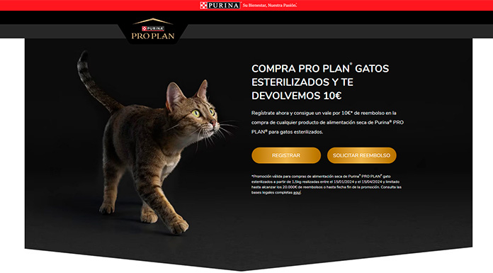 Reembolsos Purina Pro Plan Gatos Esterilizados