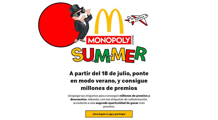 Millones de premios con Monopoly de McDonald's