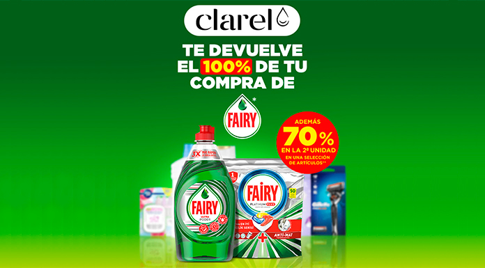 Clarel te devuelve el 100% de la compra de los productos Ariel y Fairy