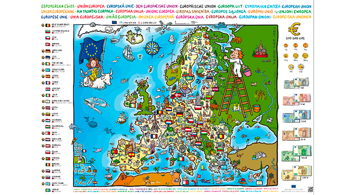Mapa de la UE para niños