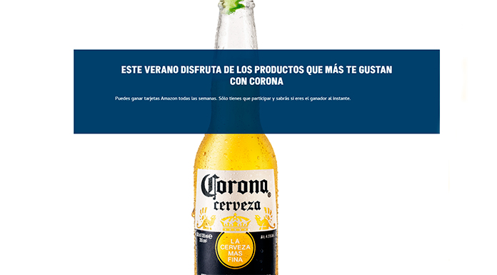 Gana tarjetas Amazon todas las semanas con Corona