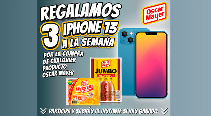 Oscar Mayer regala 3 iPhone 13 a la semana