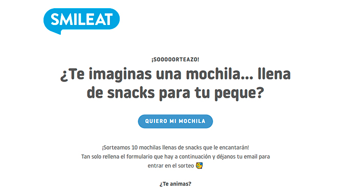 Sorteo de 10 mochilas llenas de snacks Smileat