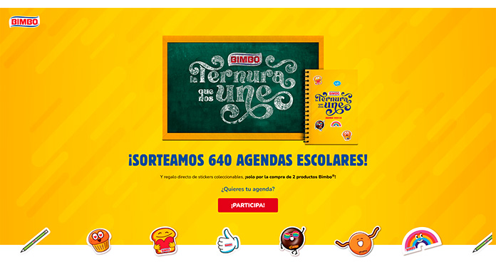 Sorteo de 640 agendas escolares de Bimbo