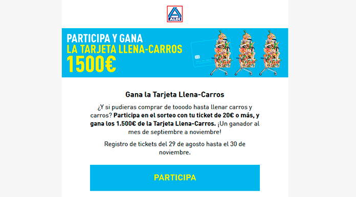 Gana la Tarjeta llena-carros de Aldi