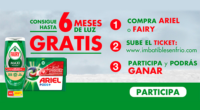 Consigue hasta 6 meses de luz gratis con Fairy y Ariel