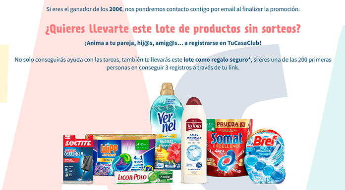 Consigue uno de los fantásticos premios que sortea Tu Casa Club