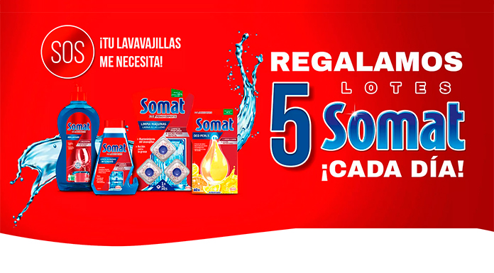 Regalan 5 lotes Somat cada día