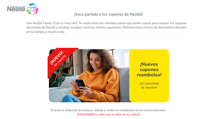 Cupones reembolso de Nestlé Family Club