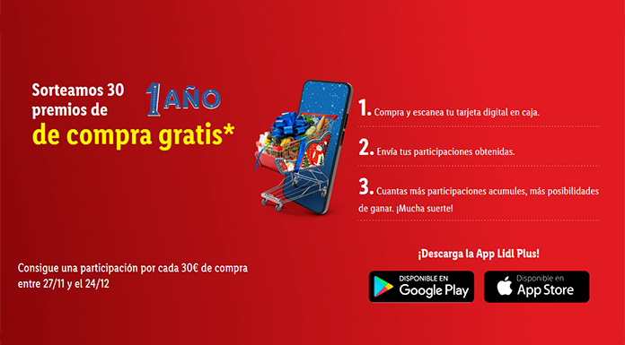 Sorteo de 30 premios de 1 año de compra gratis Lidl