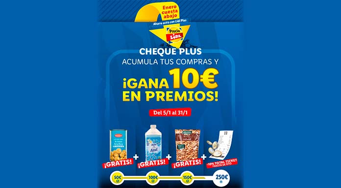 Gana 10 euros en premios con Cheque Plus de Lidl