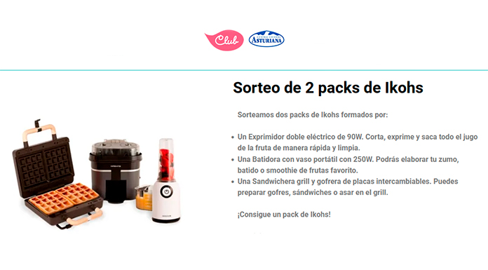 Sorteo de 2 packs de Ikohs del Club Central Lechera Asturiana