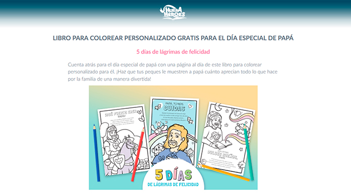 Libro para colorear personalizado gratis para el Día del Padre Hurra Héroes